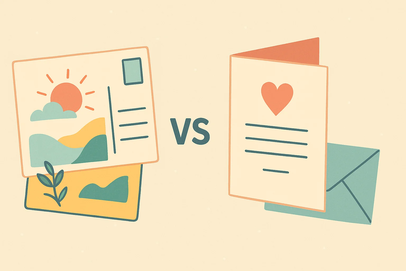 diferencia entre postal y tarjeta